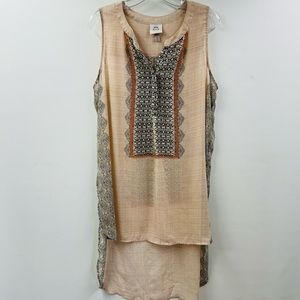 Cream and Black Sleeveless Top